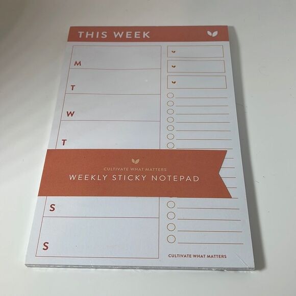 NWT Cultivate What Matters Weekly Sticky Notepad - Coral - Picture 3 of 6